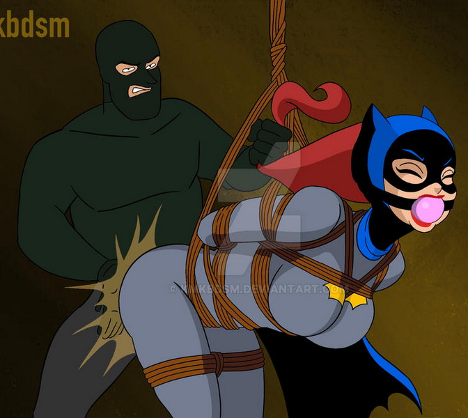 tough criminal spanks batgirl