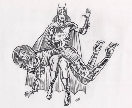 batgirl spanks unknown woman