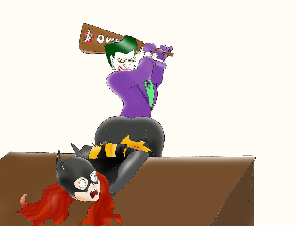 joker swats batgirl's ass