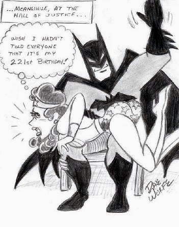 batman give wonder woman a birthday spanking