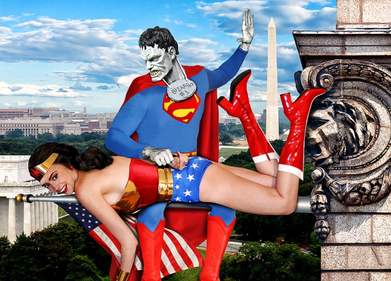 bizarro the imperfect duplicate of superman spanks wonder woman