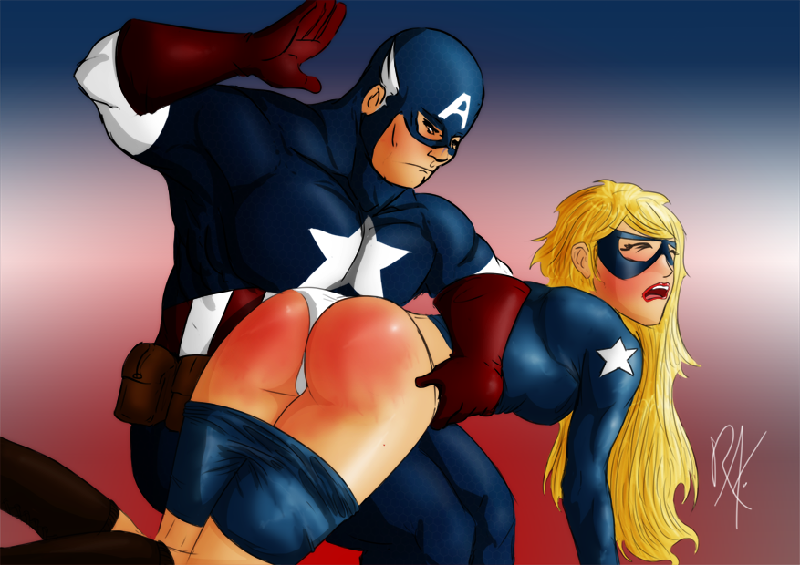 captain america spanks star girl rax commission for monk