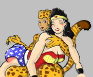 wonder woman spanks another girl