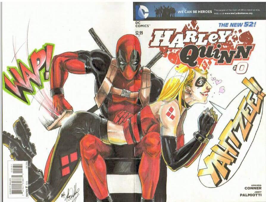 deadpool spanks harley quinn