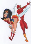 flash  spanks wonder woman