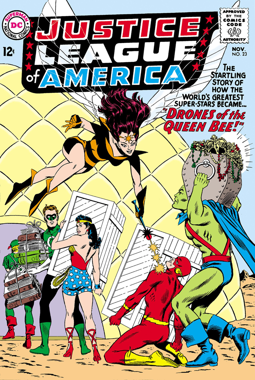 justice league no. 23 cover with queen bee