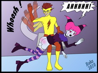 teen titans kid flash spanking