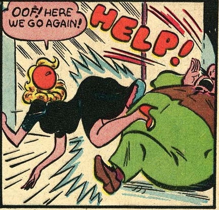 suzie falls in the OTK position in Pep Comics #57