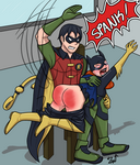 robin spanks batgirl by zani