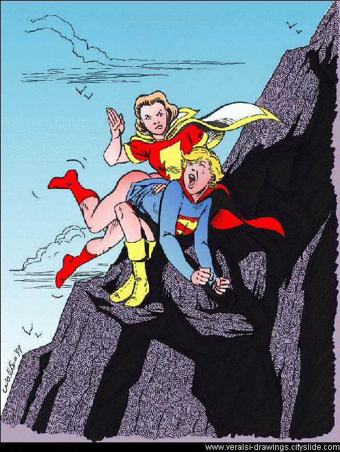 Mary Marvel spanks supergirl