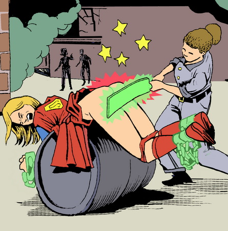 supergirl gets paddled in a prison